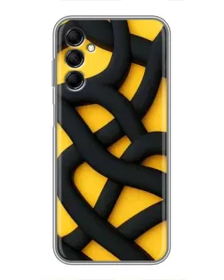 Чехол для Samsung Galaxy M14 5g (M146) с картинкой «Черное желтое переплетение»