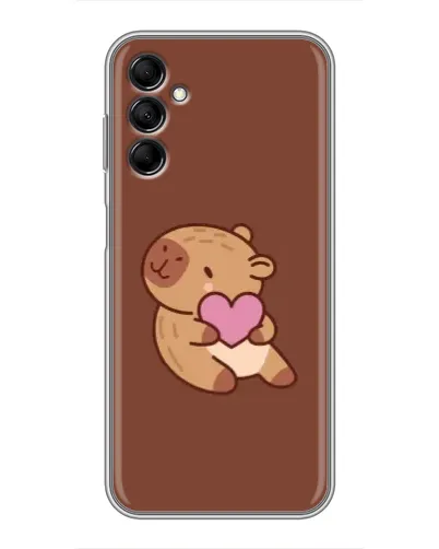 Чехол для Samsung Galaxy M14 5g (M146) с картинкой «Капибара с сердцем»