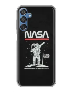 Чехол для Samsung Galaxy M15 (M156) с картинкой «NASA — шагаем по Луне»