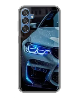 Чехол для Samsung Galaxy M15 (M156) с картинкой «Взгляд BMW с синими фарами» Чехол для Samsung Galaxy M15 (M156) с картинкой «Взгляд BMW с синими фарами»