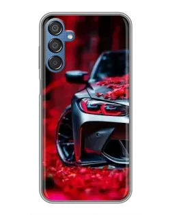 Чехол для Samsung Galaxy M15 (M156) с картинкой «Спортивная BMW и цветы»