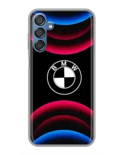 Чехол для Samsung Galaxy M15 (M156) с картинкой «Логотип BMW и неоновые дуги»