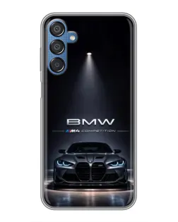 Чехол для Samsung Galaxy M15 (M156) с картинкой «BMW сквозь ночной город»