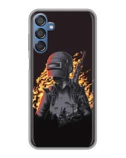 Чехол для Samsung Galaxy M15 (M156) с картинкой «PUBG — огненный силуэт»