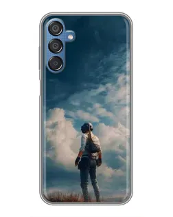 Чехол для Samsung Galaxy M15 (M156) с картинкой «Герой PUBG на скале»
