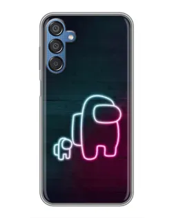 Чехол для Samsung Galaxy M15 (M156) с картинкой «Among Us неон-арт»