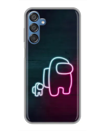 Чехол для Samsung Galaxy M15 (M156) с картинкой «Among Us неон-арт»