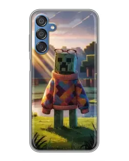 Чехол для Samsung Galaxy M15 (M156) с картинкой «Крипер в свитере»