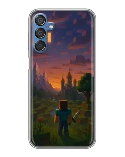 Чехол для Samsung Galaxy M15 (M156) с картинкой «Стив у башни»