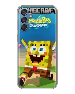 Чохол для Samsung Galaxy M15 (M156) з картинкою «Губка Боб Minecraft»