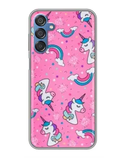 Чехол для Samsung Galaxy M15 (M156) с картинкой «Unicorn паттерн розовый»