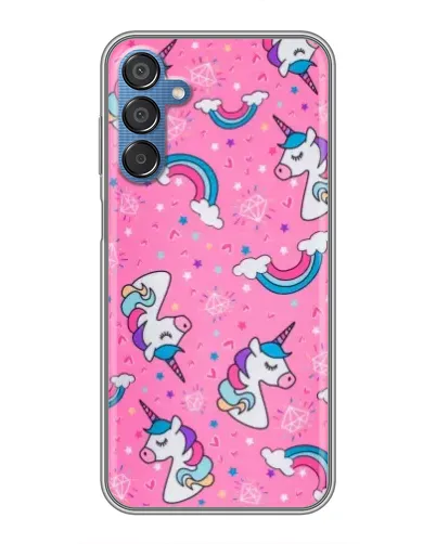 Чехол для Samsung Galaxy M15 (M156) с картинкой «Unicorn паттерн розовый»