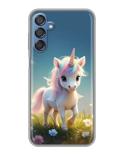 Чехол для Samsung Galaxy M15 (M156) с картинкой «Единорог на поляне»