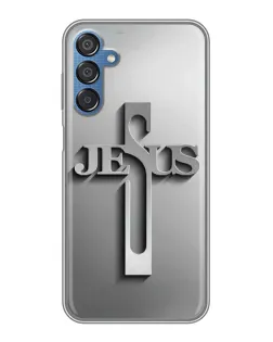 Чохол для Samsung Galaxy M15 (M156) з картинкою «Металевий хрест Jesus»