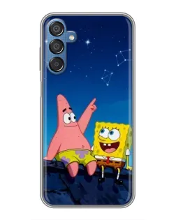 Чехол для Samsung Galaxy M15 (M156) с картинкой «Губка Боб и Патрик ночью»