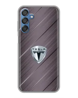 Чехол для Samsung Galaxy M15 (M156) с картинкой «Металлическая текстура Tesla»