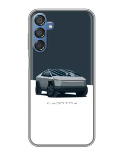 Чехол для Samsung Galaxy M15 (M156) с картинкой «Серебристый Cybertruck Tesla»