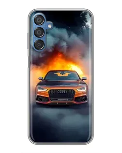 Чехол для Samsung Galaxy M15 (M156) с картинкой «Audi в огненном дыму»
