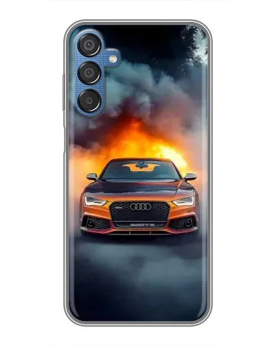 Чехол для Samsung Galaxy M15 (M156) с картинкой «Audi в огненном дыму»