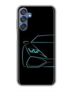 Чехол для Samsung Galaxy M15 (M156) с картинкой «Голубой силуэт Lamborghini»