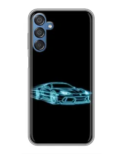 Чехол для Samsung Galaxy M15 (M156) с картинкой «Неоновый контур Lamborghini»