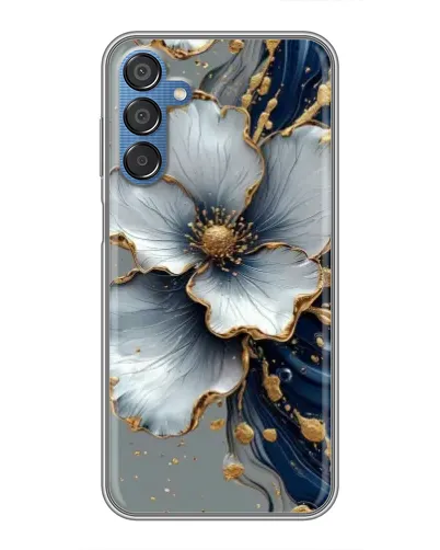 Чехол для Samsung Galaxy M15 (M156) с картинкой «Белый цветок и золотой флюид» Чехол для Samsung Galaxy M15 (M156) с картинкой «Белый цветок и золотой флюид»