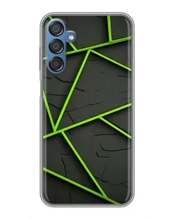 Чехол для Samsung Galaxy M15 (M156) с картинкой «Зеленые геометрические линии»