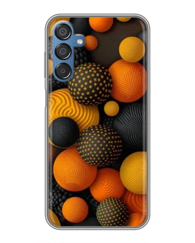 Чехол для Samsung Galaxy M15 (M156) с картинкой «Объемные оранжевые сферы»
