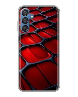 Чехол для Samsung Galaxy M15 (M156) с картинкой «Красная глянцевая сетка»