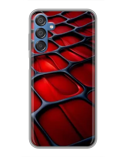 Чехол для Samsung Galaxy M15 (M156) с картинкой «Красная глянцевая сетка»