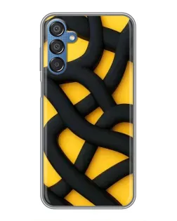 Чехол для Samsung Galaxy M15 (M156) с картинкой «Черное желтое переплетение»