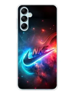 Чехол для Samsung Galaxy M16 с картинкой «Огненный логотип Nike»