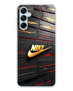 Чехол для Samsung Galaxy M16 с картинкой «Золотой Nike на металле»