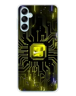 Чехол для Samsung Galaxy M16 с картинкой «Nike — золотая искра»