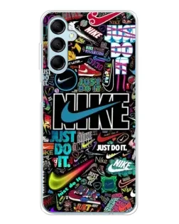 Чехол для Samsung Galaxy M16 с картинкой «Яркий коллаж Nike»