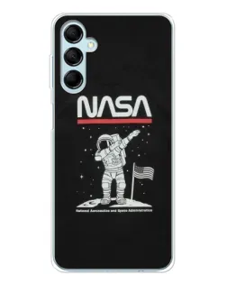 Чехол для Samsung Galaxy M16 с картинкой «NASA — шагаем по Луне»