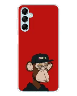 Чохол для Samsung Galaxy M16 з картинкою «Bored Ape — червоний фон»