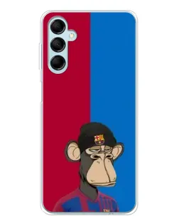 Чехол для Samsung Galaxy M16 с картинкой «Bored Ape — фанат Барсы»