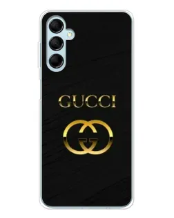 Чохол для Samsung Galaxy M16 з картинкою «Золотий логотип Gucci»