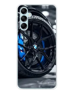 Чехол для Samsung Galaxy M16 с картинкой «Колесо BMW вблизи»