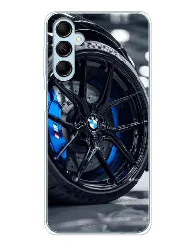 Чехол для Samsung Galaxy M16 с картинкой «Колесо BMW вблизи»