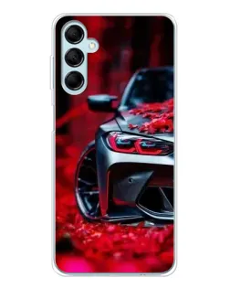Чехол для Samsung Galaxy M16 с картинкой «Спортивная BMW и цветы»