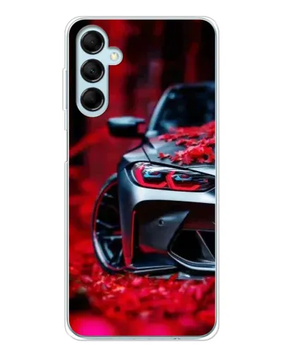 Чехол для Samsung Galaxy M16 с картинкой «Спортивная BMW и цветы»