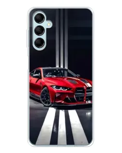 Чехол для Samsung Galaxy M16 с картинкой «Красная BMW на дороге»