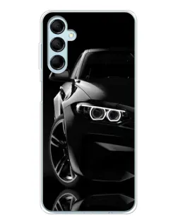 Чехол для Samsung Galaxy M16 с картинкой «Черная BMW — профиль»