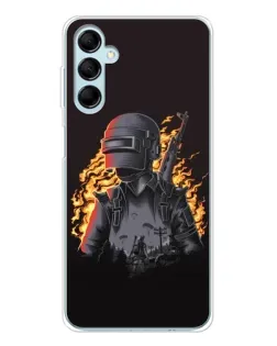Чехол для Samsung Galaxy M16 с картинкой «PUBG — огненный силуэт»