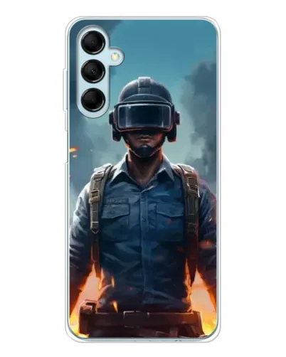 Чехол для Samsung Galaxy M16 с картинкой «PUBG — реалистичный герой»