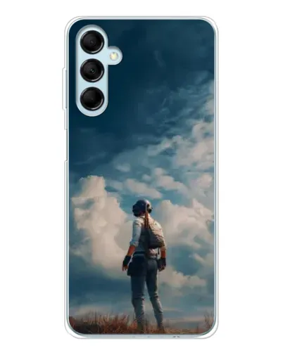 Чехол для Samsung Galaxy M16 с картинкой «Герой PUBG на скале»