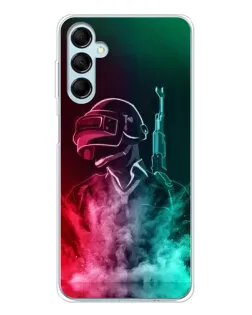 Чехол для Samsung Galaxy M16 с картинкой «PUBG — огненный воин»