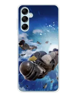 Чехол для Samsung Galaxy M16 с картинкой «Десант PUBG — прыжок»